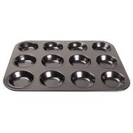 WIN-WARE Non-stick 12 cup mini-muffin tray / pan / tin, carbon steel. 14mm deep.
