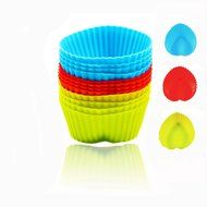 Silicone Baking Cups - DefenderX Non-Stick Cupcake and Muffin Baking Cup ,12 Pcs,Contains NO BPA - Blue,Green,... N7