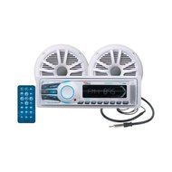 Boss Audio Mck1308wb.6 Marine Single-Din Mechless Receiver With 2 Speakers &amp; Bluetooth(R)