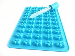 BORN BAKER 4 piece Silicone Gummy Bear Mold Set, Includes 3 Silicone Gummy Bear Molds and One Dropper N6