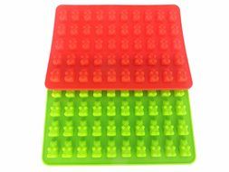 BORN BAKER 4 piece Silicone Gummy Bear Mold Set, Includes 3 Silicone Gummy Bear Molds and One Dropper N7