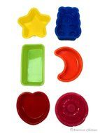 Set of 6 Silicone Baking Molds Assorted Trays Food Mould Mold Kids Use N2