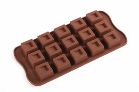 Home Value Non-stick Silicone Square Chocolate Candy Pastry Making Mold Ice Cube Tray, Set of 2 (CHOCMOLDC1097) N2