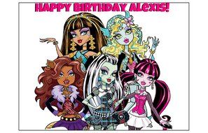 One Quarter Sheet Monster High Edible Image with Personalization