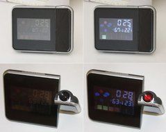 Digital Weather LCD Projection Snooze Alarm Clock Color Display w/ LED Backlight N6