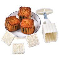 Peneric Moon Cake Mooncake Decoration Mold Mould 450g Flowers Round 12 Stamps 4 Set DIY Tool (12 size) N3