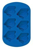 Wilton 6 Cavity Silicone Mini Graduation Cap Mold