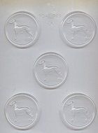 CK Products Greyhound on 2-1/2-Inch Round Chocolate Mold