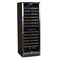 EdgeStar 155 Bottle Built-In or Freestanding Dual Zone Wine Cooler - Stainless Steel/Black N3