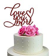 Sugar Yeti Made In USA Wedding Cake Topper Love You More #20 Gold Mirror N8