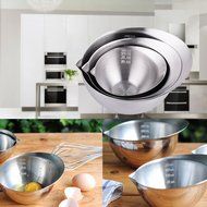 3pcs Stainless Steel Baking Prep Material Egg Beating Mixing Bowl Sets Home Use Mixing Bowls N7