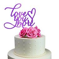 Sugar Yeti Made In USA Wedding Cake Topper Love You More #20 Gold Mirror N10