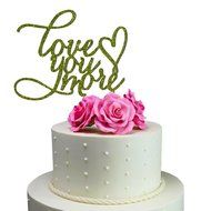 Sugar Yeti Made In USA Wedding Cake Topper Love You More #20 Gold Mirror N11