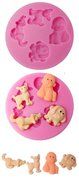 FOUR-C Silicone Cupcake Molds Puppy Dog Fondant Moulds Color Pink N2