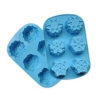 YIJIA 6 Cavity Snowflakes Silicone Non Stick Cake Bread Mold Chocolate Jelly Candy Baking Mould
