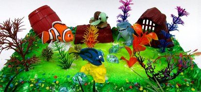 FINDING DORY 20 Piece Birthday CAKE Topper Set, Featuring Dory, Nemo and Friends, Decorative Themed Accessories... N6