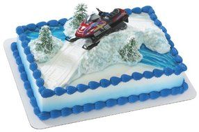 Red Snowmobile DecoSet Cake Decoration