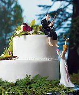 Hooked on Love Cake Toppers - Bride and Groom Set