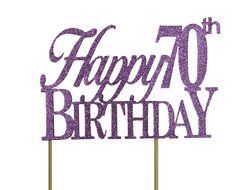 All About Details Purple Happy-70th-birthday Cake Topper