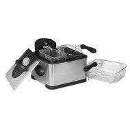 Elite Platinum EDF-401T Maxi-Matic 4 Quart Dual Deep Fryer with 3 Baskets, Brushed Stainless Steel