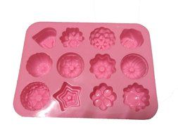 Schen 12 Cavity Flowers Silicone Non Stick Cake Bread Mold Chocolate Jelly Craft Candy Baking Mould