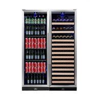 KingsBottle 2-Zone Wine and Beverage Combo Refrigerator, Holds 300 Cans and 98 Bottles, Stainless Steel with Glass... N15