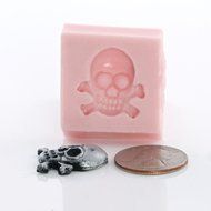 Miniature Skull and Cross Bones Silicone Mold Food Safe Mold Craft Jewelry Mold. Perfect size to make jewelry. N6