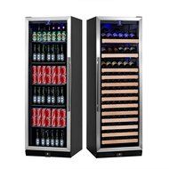 KingsBottle 2-Zone Wine and Beverage Combo Refrigerator, Holds 300 Cans and 98 Bottles, Stainless Steel with Glass... N17