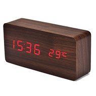 DZT1968 Wooden LED Electronic Desktop Digital Alarm Clock With Temperature N8