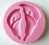 Baking Mold Animal Square 3D Mini Shape Dog Faces 7 Cavity Pink Silicone Mold for Fondant Gum Paste Chocolate... N4