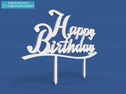 Original Cake Toppers Happy Birthday - Black N4