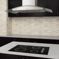 Ancona IGCP430 Island-Mounted Glass Canopy Style Convertible Range Hood, 30-Inch, Stainless Steel N4