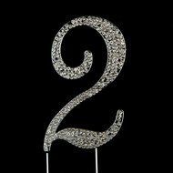 Number 7 Cake Topper, Birthday or Anniversary Party Decoration, Rhinestone Metal Top (7) N31