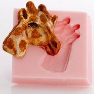 Giraffe Head Silicone Mold Chocolate, Fondant, Candy, Mints, Resin, Clay. Mold creates a small flat backed giraffe... N3