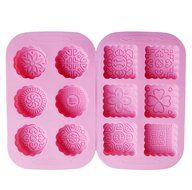 Yunko 6 Cavity Mooncake Silicone Chocolate Muffin Cupcake Soap Mold Pan Round and Square (Sunflowers) N6