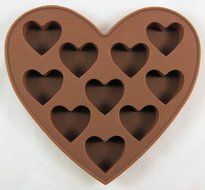 Baking Moulds Heart Shaped 10 Cav Silicone Mold for Fondant, Gum Paste, Chocolate, Cookies, Jelly, Ice Cream,Crafts...