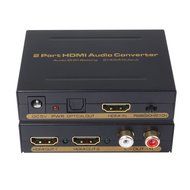 2 Port HDMI Audio Converter ,HDMI Audio Extractor Splitter 2 Port HDMI Splitter 1 in 2 out (1X HDMI input and... N3