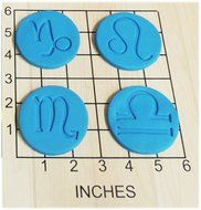 12 Zodiac Astrology Symbols Shape Cookie Cutter and Stamp Set #1167
