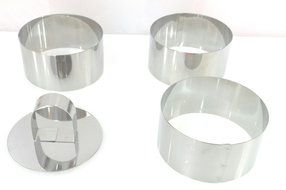 Stainless Steel Cutters/ Food Ring Sets (3 rings 1 tamper )