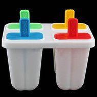 Sher DIY Ice Cream Frozen 4Pcs Popsicle Maker Mold Icepop Block Icy Pole Lolly Set N2