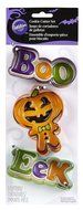 Wilton 2308-5083 Trick or Treat Cookie Cutter Set and Wilton Bat Candy Corn Pumpkin Metal Cookie Cutter Set N2
