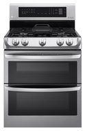 LG LDG4315ST 30" Freestanding Double Oven Gas Range with 6.9 cu. ft. Capacity, 5 Burners, Griddle, Probake Convection...