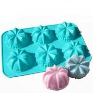 X-Haibei Mini Lily Crown Swirl Bundt Cake Bread Cupcake Chocolate Soap Silicone Mold N2