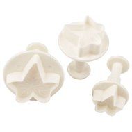 ZNU Set of 3 Sugarcraft Veined Ivy Maple Leaf Plunger Cutters