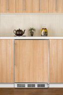 Summit CT66JBIFRADA: ADA compliant built-in refrigerator-freezer with white cabinet and stainless steel door frame...