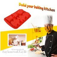 inkint 6 Capacity Silicone Fondant Cake Mold Christmas Trees Snowmen Bell Bear Shape Cake Pudding Chocolate Making... N5