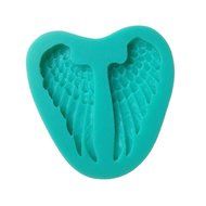 TANGCHU Angel Wing Shape Silicone Mould Fondant Cake Decorating Baking Tool 2.75*2.75inch Green N2