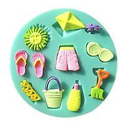 Sher Sunshine Beach Swimming Suit Fondant Cake Molds Chocolate Mould For The Kitchen Baking Sugar Cake Decoration...