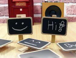 niceEshop(TM) Wooden Mini Message Blackboard Note Photo Sign Board with Clips (Black) N2