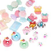 Pandahall 50pcs Mixed Color Candy &amp; Cake Resin Cabochons Food Flat Back DIY Nail Decoration Cell Phone Ring Necklace... N7